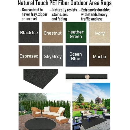 4 x4  Indoor - Outdoor Area Rugs and Runners Constructed with Superior PET Fiber Made from 100% Purified Recycled Bottles (Color: Chestnut)
