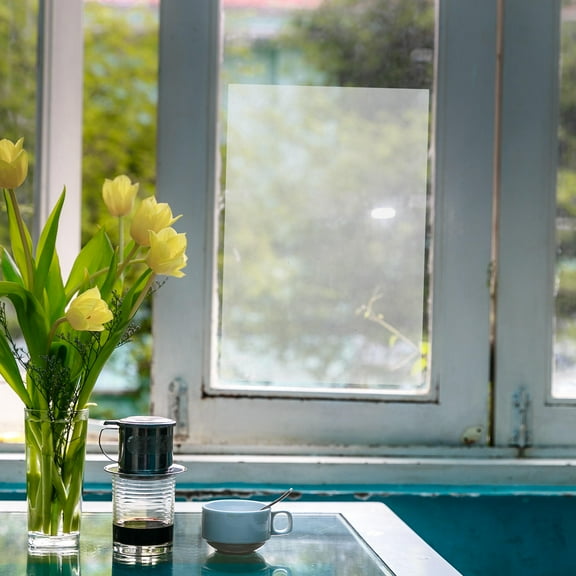 Masteelf Frosted Glass Window Privacy Film Static Cling Decorative Coverings Bathroom Stickers 1 Set