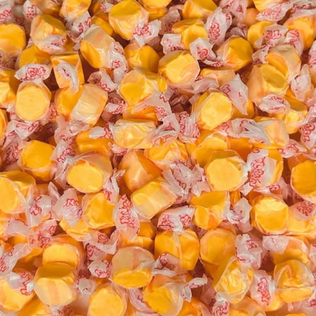 Orange Saltwater Taffy Chewy Candy Sweet Citrus Flavor Bulk 1 lb Bag 60  Pieces Individually Wrapped Nut & Gluten Free Nostalgic Treat