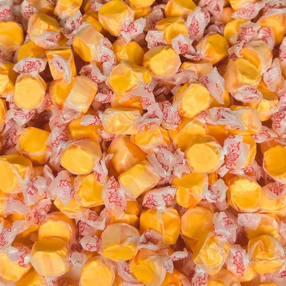 Orange Saltwater Taffy Chewy Candy Sweet Citrus Flavor Bulk 1 lb Bag 60  Pieces Individually Wrapped Nut & Gluten Free Nostalgic Treat