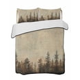 thumbnail image 2 of Brown Forest Twin Size Down Alternative Comforter, Lightweight Comforter Quilt Bedding Set with Pillow Shams Vintage Tree Farmhouse Botanical All Seasons Bed Comforter Duvet Insert 68"x86", 2 of 7