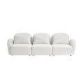 thumbnail image 6 of Accent Oversized 3 Seat Sofa,Modern Teddy Fabric Sofa with Curved Armrests and Backrest, Comfortable Lazy Sofa with 2 Pillows for Living Room, Bedroom, Office, White, 6 of 8