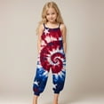 thumbnail image 2 of Zanarzt Toddler Girl Jumpsuit Cotton Girls Casual Jumpsuits Spaghetti Strap Sleeveless Loose Romper Long Pants with Pockets Kids Clothes Light Blue,9-10 Years, 2 of 5