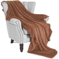 thumbnail image 2 of BadPiggies Super Soft Coral Fleece Warm Throw Blanket Lightweight Fuzzy Plush for Couch Sofa Bed Chair (40" x 55", Coffee), 2 of 6