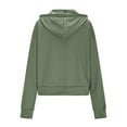 thumbnail image 5 of YUGYXL Women's Fall Outfits Solid 2 Piece Outfits Fleece Zip Up Hoodie Matching Drawstring Joggers Tracksuit Sets with Pockets Green L, 5 of 6