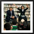 thumbnail image 2 of Art.com Before President Barack Obama and Wife Read to Second Graders at Capital City Public Charter School Photographic Print, Black Frame Wall Art, 21" x 21", 2 of 5