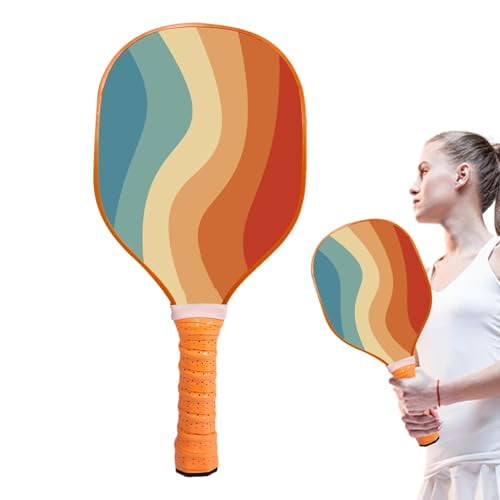 YISITIAN Wooden Paddle Racket with Ergonomic Grip, Durable Ball Game Equipment for Recreational Play, Ideal for Gifting and Casual Sports Use, in Natural Finish AZ1014-1757