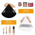 thumbnail image 4 of 2 Pieces Triangle Powder Puff Face Makeup Sponge Wedge Shape with Strap Soft Velour Powders Puffs for Mineral Powder Cosmetic Loose Powder Body Powder Wet Dry Foundation Beauty Tool, 4 of 5