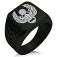 thumbnail image 1 of Stainless Steel Scarab Beetle Sacred Sun Geometric Pattern Biker Style Polished Ring, 1 of 1