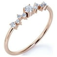 thumbnail image 3 of JeenMata Cluster Round Brilliant Real Diamond Stacking Ring in Solid 10k Rose Gold, 3 of 7
