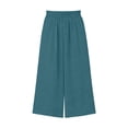 thumbnail image 4 of Capri Pants for Women Petite Wide Leg Summer Capris Pant Palazzo Loose Fit Casual Trousers with Pockets 2026 Trendy Dark Green S, 4 of 6