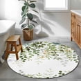 thumbnail image 4 of Eucalyptus Leaf Round Living Room Rugs 4 ft, Sage Green Leaves Branch Abstract Art Washable Area Rug with Non-Slip Sturdy Edge Binding Round Carpet for Entryway Kitchen Bedroom Bathroom, 4 of 9