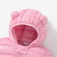 thumbnail image 6 of PatPat Baby Coat Toddler Boys Girls Winter Jackets Stylish 3D Ear Print Outerwear Solid Hooded Coats, Pink, 6-9 Months, 6 of 9