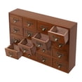 thumbnail image 6 of Cabinet 64 Drawers Storage Box Wooden Tabletop Storage Organizer with Handle, Countertop Arts Card Catalog Box, Vintage Library Card Catalog Cabinet (Brown), 6 of 8