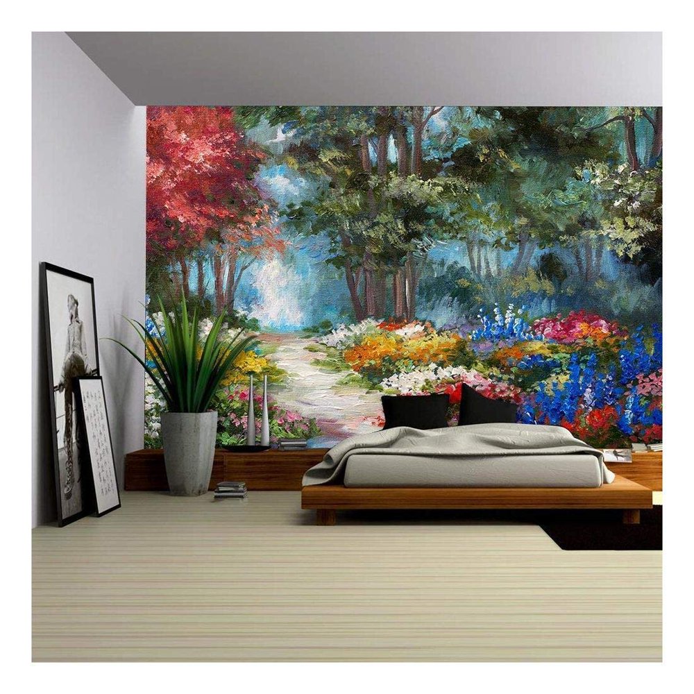 wall26 Oil Painting Landscape Colorful Forest Removable Wall