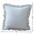 thumbnail image 3 of Blue Checkered Pillow Cover, Ruffled Frill Decorative Cushion Case for Sofa, Bed, Chair, Bedroom, Living Room and Cottage Home Decor, 3 of 7
