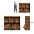 thumbnail image 5 of JOMILLY Kid's Cubby Toy Storage Cabinet, Wood Toy Organizer of 5 Bins, Children's Brown Bookcase, Toy Chest for Bedroom Living Room, 5 of 8