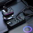 thumbnail image 1 of Binmer Car Fast Charger Multi-function 66W Car Charger Car Rear Phone Charger LED Atmosphere Light 6-port Expansion Widely Intelligent Charging, 1 of 6