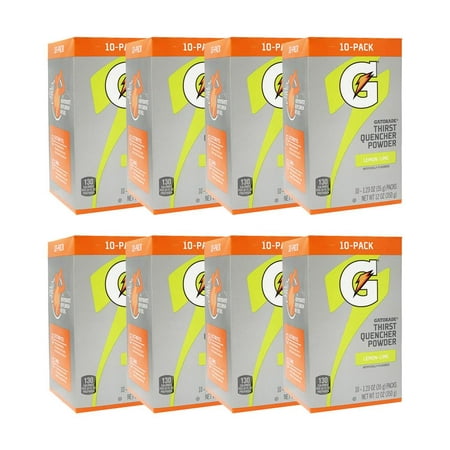Gatorade Thirst Quencher Powder Lemon-Lime Artificially Flavored 12 Oz 10 Pack