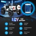 thumbnail image 5 of JOYLDIAS 12V Kids Ride on Truck Car Toy w/ MP3, LED Light, RC, Cover (White), 5 of 8