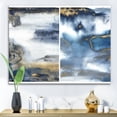 thumbnail image 2 of Designart ' Gold and Dark Blue Abstract Waves I ' Modern Canvas Wall Art Print, 2 of 4