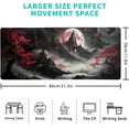 thumbnail image 2 of Japanese Desk Mat Red Full Moon Desk Pad Black Riverside Large Mouse Pad Gaming Mousepad Extended XL Keyboard Pad 31.5 x 11.8 in Laptop Computer Mouse Keyboard Mat for Office Desk Decor, 2 of 6