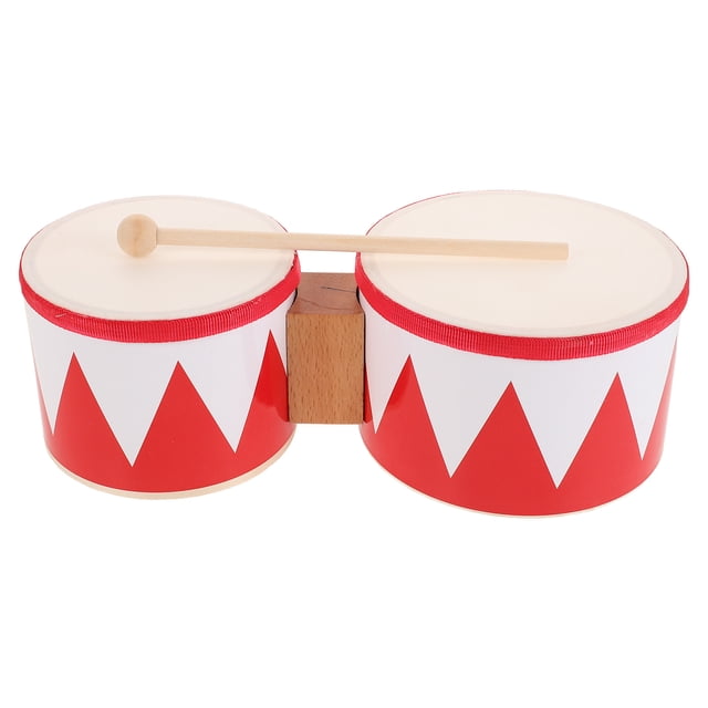 KAKOWELY for 1 Set of Drum Percussion Music Instrument Congas Drum For Kids Beginners Percussion Instrument Bongos Portable Small Bongo Drum Music Development Drum