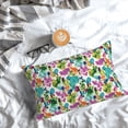 thumbnail image 5 of Pofeuu Watercolor Flowers Print Polyester Microfiber Plush Pillowcases, Super Soft and Cozy Pillow Case Covers with Envelop Closure（Pillow core not included）-14"x20", 5 of 6