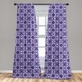 thumbnail image 5 of Ambesonne Vintage Curtains, Geometric Motif, Pair of 28"x84", Blue Violet White, 5 of 5