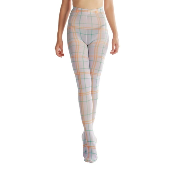 Women Body Thigh High StockingsThigh High Tights Stockings Long Plaids Printing Pantyhose Stockings Leggings Socks