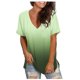 thumbnail image 1 of Pntutb - Camiseta holgada de manga corta con cuello en V y degradado informal con bolsillos para mujer Pntutb Pntutb-1054, 1 of 7