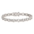 thumbnail image 4 of 925 Sterling Silver Polished Open back Safety bar Box Catch Closure CZ Cubic Zirconia Simulated Diamond Bracelet 7 Inch, 4 of 4
