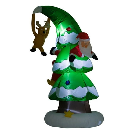 Outdoor Christmas Decoration 7ft Inflatable Santa Claus Stuck In