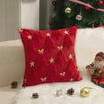 thumbnail image 6 of Taotanxi Red Christmas Tree Throw Pillow Covers 18x18" Set of 1, Winter Snowflake Decorative Pillow Covers Soft Plush Embroidery Cushion Covers Holiday Accent Pillows for Couch Farmhouse Home Decor, 6 of 7