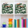 thumbnail image 6 of Yayeee Canvas Storage Basket with Handles for Shelves Fabric Bins Closet Organizer, Light Green Camouflage Design, 6 of 8