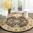 thumbnail image 3 of SAFAVIEH Antiquity Beaumont Traditional Wool Area Rug, Black/Ivory, 6' x 6' Round, 3 of 12