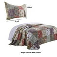 thumbnail image 5 of Benzara BM14973 Chicago Fabric Bedspread Set with Jacobean Prints, Multi Color - Queen Size - 3 Piece, 5 of 5