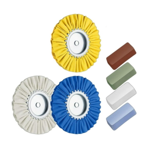 Bothyi 3 Pieces Polishing Wheel Blue Coarse Polishing 8" Airway Buffing Wheels Set