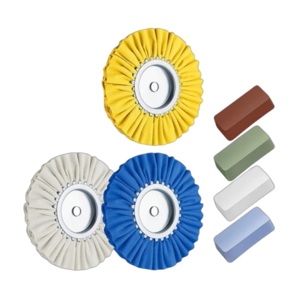 3 uds accesorios rueda pulidora de 8 pulgadas pulido fino para herramienta amoladora de banco pulido grueso azul 4 Uds cera de pulido