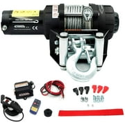 Electric Towing Winch with Steel Cable Tools Fit for Car ATV UTV 12V 4500 LBS