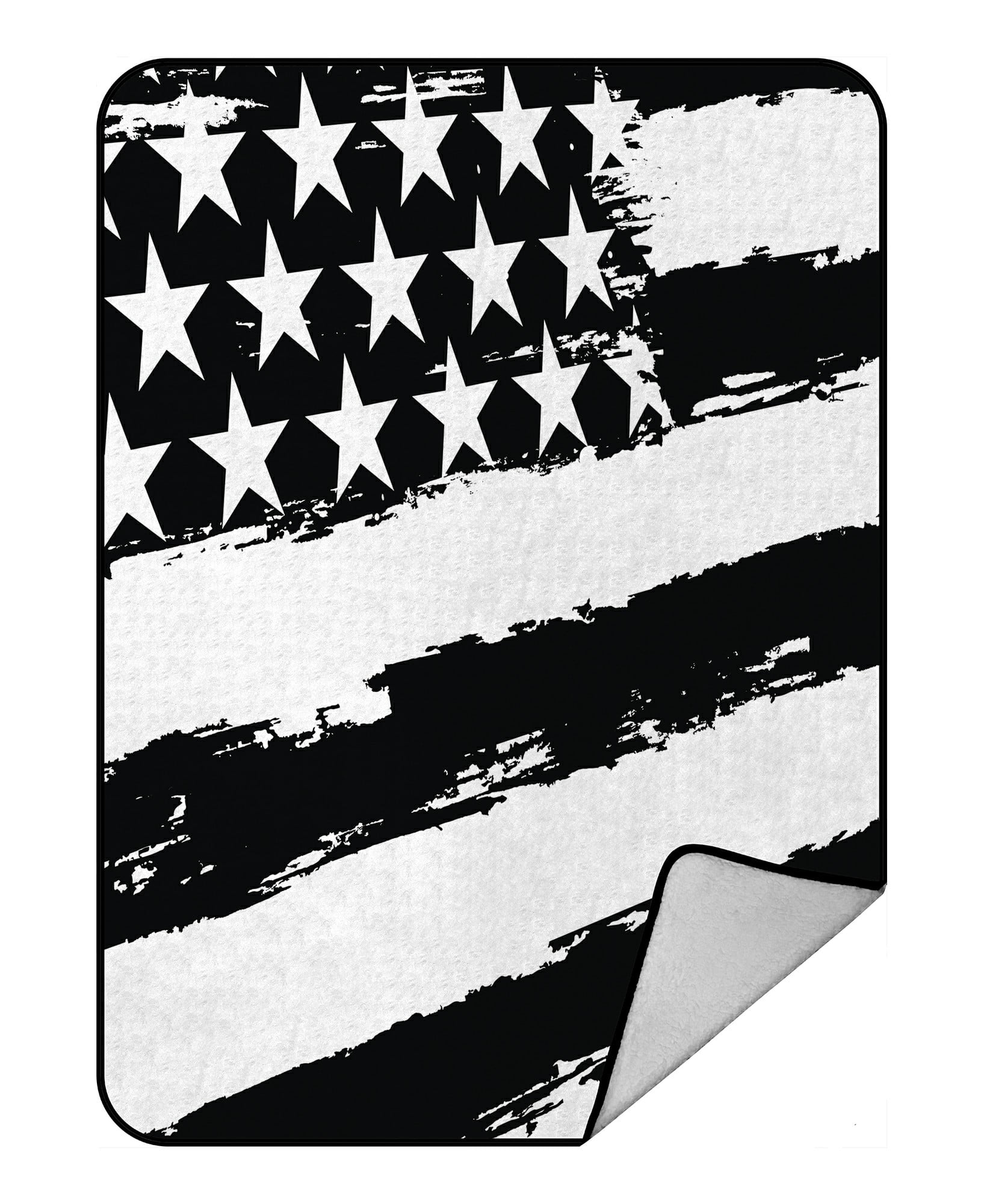 ECZJNT Black And White American Flag Throw Blanket Fleece Blankets