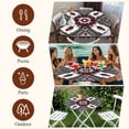 thumbnail image 6 of Red Grey Boho Round Tablecloth 55-60 Inch Round Fitted Table Cloth with Elastic Edge, Vintage Geometric Ethnic Abstract Waterproof Table Cover Protector for Outdoor Picnic Party Dining, 6 of 6