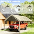 thumbnail image 6 of Kimunuk Canopy Replacement Cover, 12' x 20' Outdoor Portable Carport Replacement Canopy with Ball Bungees for Car Garage Shelter Tent Party Tent, Cream ,Frame is Not Included, 6 of 6