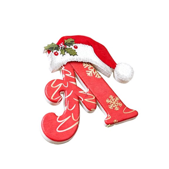 XINGAG Acrylic Christmas Alphabet Ornaments, Santa Hat Letter Hanging Pendants, Personalized Holiday Tree Decorations for Christmas Party Letter A