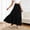 Black, variant on Gifts Dianli A Line Midi Skirt Elastic Waist Ruffled Ankle Length Wave Wrinkle Pleated Design Loose Fit Breathable Pull On Casual Everyday Travel Work To Weekend Maxi Skirt