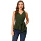thumbnail image 1 of Tops de verano Allegra K sin mangas con Escote en V con lazo Ejercito verde XS, 1 of 5