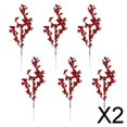 thumbnail image 1 of 2x 6 Uds. de de Bayas Artificiales de Navidad, Accesorios, Frutas de Acebo Bacca para árboles de Navidad, Suministros de Boda, Festival, Artesanías 2 piezas, 1 of 7