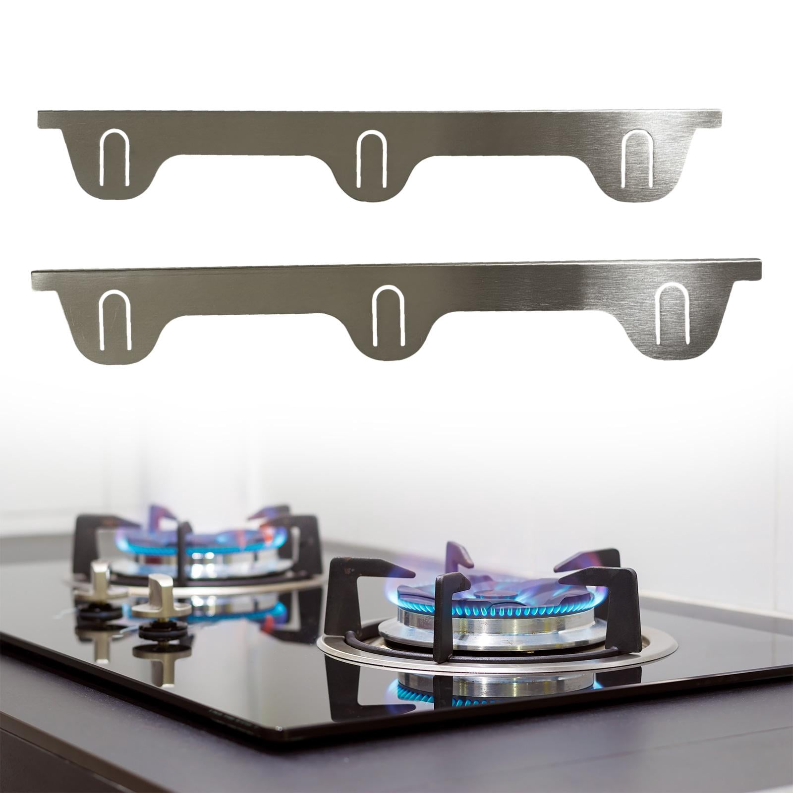 Fiocias 2 Pieces Stainless Steel Stove Gap Covers Kitchen Tool Side Guards Between Stove argent