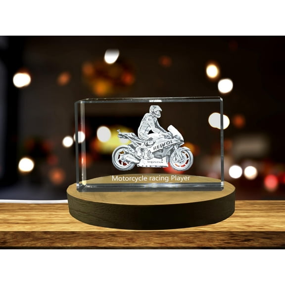 Motorcycle Racing Player 3D Engraved Crystal 3D Engraved Crystal Keepsake/Gift/Decor/Collectible/Souvenir