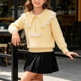 thumbnail image 7 of Mooqilaa Girls Crew Neck Sweaters, Pullover Knitted Casual Long Sleeve Winter Tops Yellow Size 1-2 T, 7 of 7